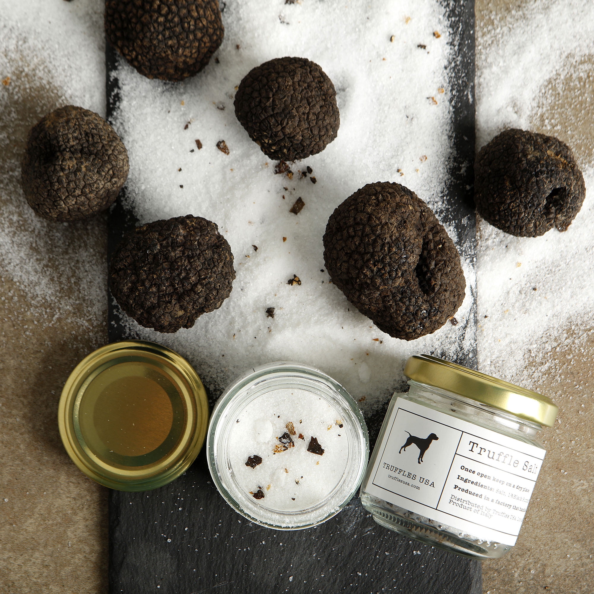 TRUFFLES USA Black Truffle Salt 3.5 oz (100g) Product of Italy