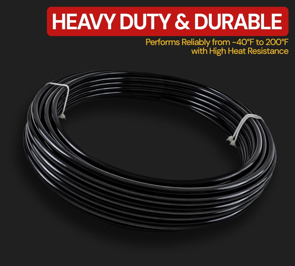 1/4" OD x 500' Black SAE J844 Nylon Air Brake Tubing DOT Compliant | Pneumatic Nylon Air Line Hose for Air Brake System