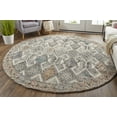 thumbnail image 2 of Binada Tufted Tribal Diamond Rug, Black/Orange/Teal8ft x 8ft Round, 2 of 3