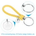 thumbnail image 3 of Braided Leather Keychain with Stainless Steel Key Ring Sleeve, PU Woven Wristlet Lanyard, Yellow 2 Pack, 3 of 5