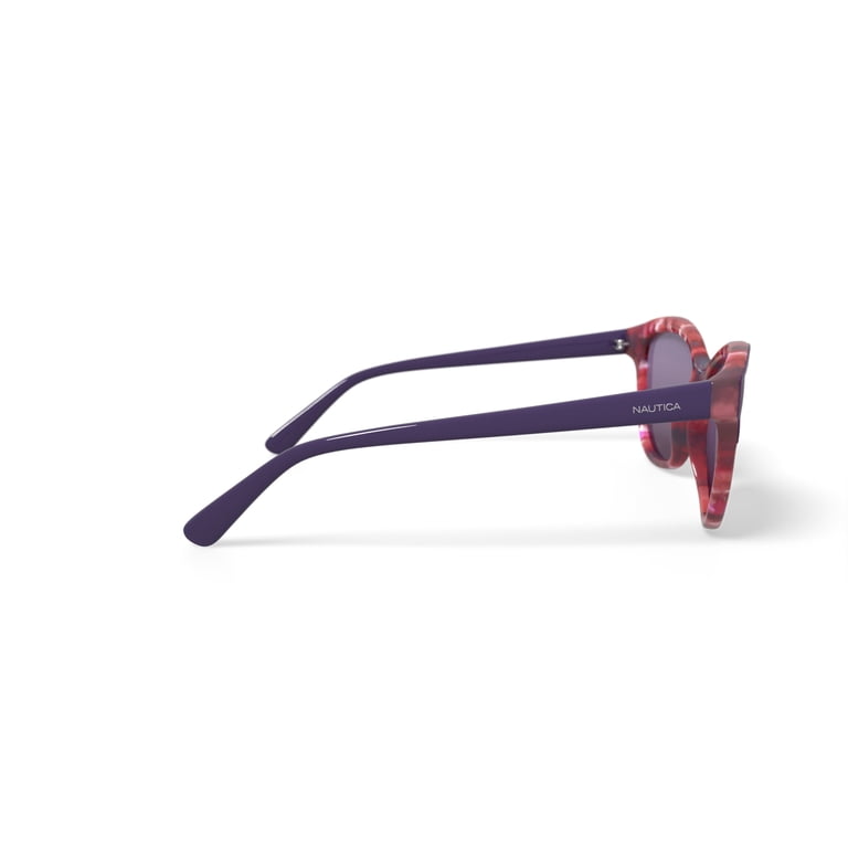 Nautica Women's Rx'able Fashion Sunglasses, NLS6003, Purple, 55-17