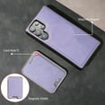 thumbnail image 4 of Compatible with Magsafe Wireless  Charging 2 in 1 Detachable for Samsung Galaxy S25 Ultra Wallet Case with Card Slot Women Men, Classic Magnetic PU Leather Flip Cover for Galaxy S25 Ultra, Purple, 4 of 8