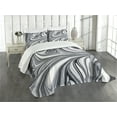 thumbnail image 3 of Ambesonne Abstract Quilted Bedspread Set 3 Pcs, Black White Surreal Art, Queen Size, Grey, 3 of 5