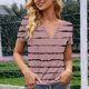 thumbnail image 2 of TaTaai Women's Lightweight Short Sleeve Button Up Collar Allover Print Shirt Top Airy Summer Blouse Relaxed Fit Plus Size Gift, 2 of 6