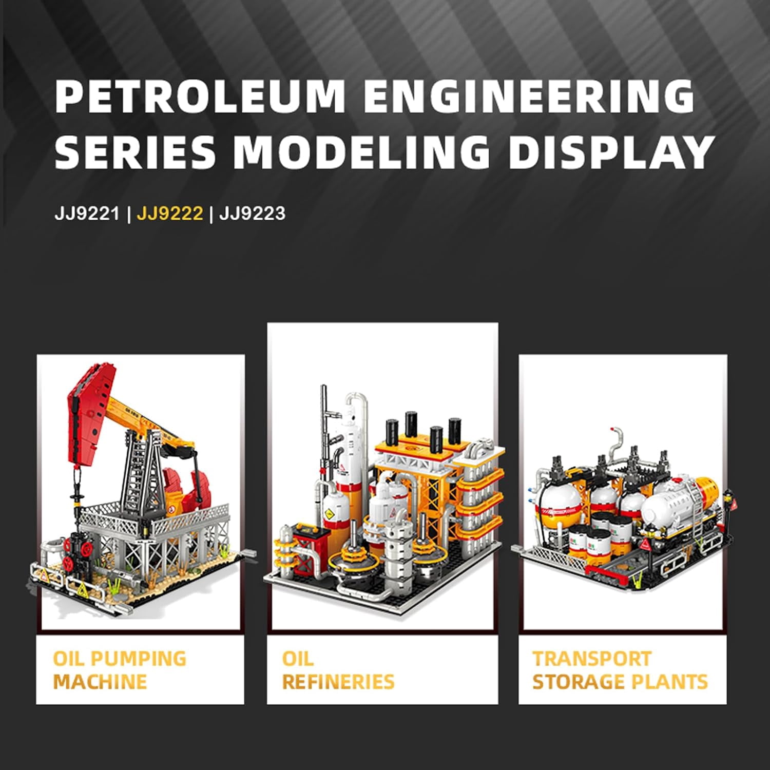 City Gas Station Building JJ9221 Set, 666pcs Modular Chemical Plant Bricks Kit with Storage Tank & Lab, Compatible with Lego City, MOC Display Model