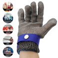 thumbnail image 3 of Guantes resistentes a cortes (XXL) Guantes de trabajo de seguridad de carnicero de alambre de acero inoxidable para cortar, rebanar, picar y pelar, con guante de nailon, 3 of 5