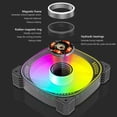 thumbnail image 4 of Caja de ventilador direccionable RGB 6PIN 5V ARGB ventiladores 12cm para escritorio (inverso) PC negro, 4 of 8
