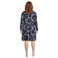 thumbnail image 3 of Terra & Sky Women's Plus Size Long Sleeve Swing Dress, Sizes 0X-5X, 3 of 5