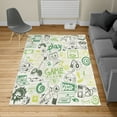 thumbnail image 2 of Video Games Turkish Area Rug, Monochrome Sketch Gaming Design Racing Monitor Device Gadget Teen 90's, Soft Carpet for Living Room Decor with Distressed Look, 2.6' x 5', Hunter Green, by Ambesonne, 2 of 4