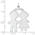 thumbnail image 3 of Sterling Silver Engraveable Boy/Girl Polished Front/Satin Back Disc Charm, 3 of 3