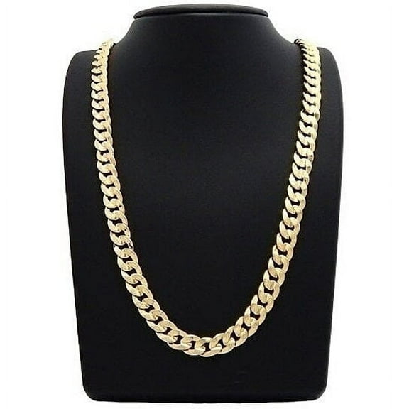 RMZ GOLD NYC 14K Gold Plated Cuban Link Chain, 24 in