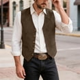 thumbnail image 5 of TOWED22 Men's Cowboy Suede Leather Vest Western Vest Cowhide Suede Waistcoat Men Vests(Coffee,S), 5 of 9