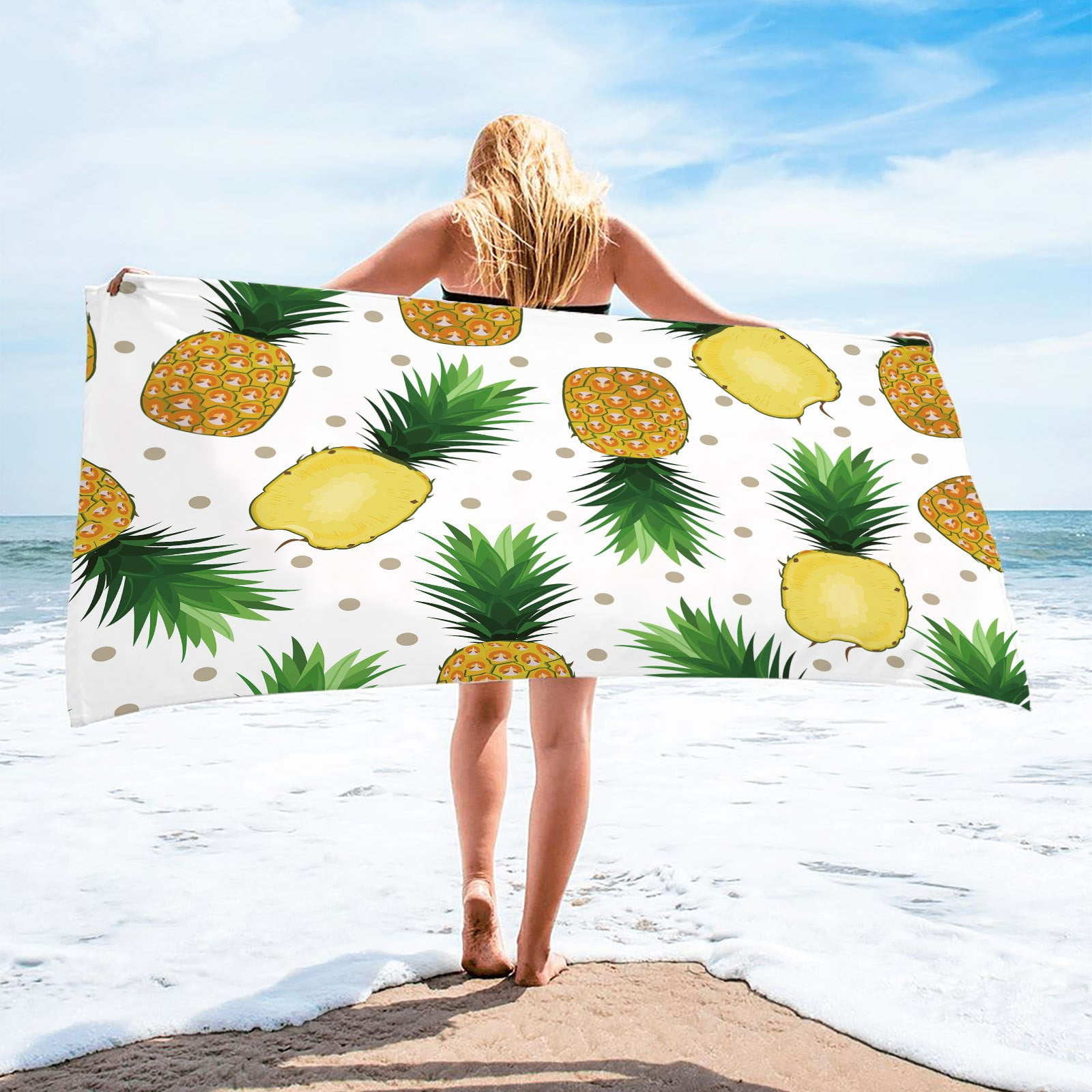 Oversized Beach Towel - Microfiber, Quick-Dry, Van Gogh Sunflowers