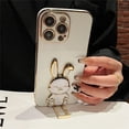 thumbnail image 4 of Luxury Cute Stand Rabbit Soft Phone Case For iphone 15 14 13 12 11 Pro Max XS XR 7 8 Plus Shockproof Silicone Kickstand Cover YXQ, 4 of 5