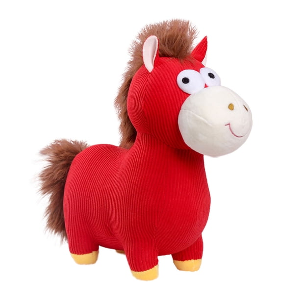 Juguete de peluche del Año del Caballo, mascota del zodiaco chino, poni rojo de peluche, animal festivo para regalo de Año Nuevo Lunar