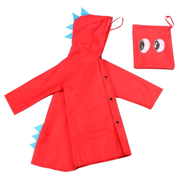2DXuixsh Girls Jacket Children's Rain Jacket Long Unisex Rain Cape Windproof Raincoats with Storage Bag Hooded Jacket for Boys Girls Red Size S