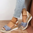 thumbnail image 2 of Women's Platform Wedge Sandals Summer Bow Open Toe Chunky Espadrilles Heeled Dressy Sandals for Women 2025, 2 of 4