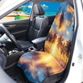 thumbnail image 2 of Uorisanigo Car Seat Cover Towel Waterproof Non-Slip Vehicle Seat Protector Universal Fits Cars SUVs Trucks, Great for Gym, Pets, Outdoor Sports(Yellow Sunset Palm Tree), 2 of 6