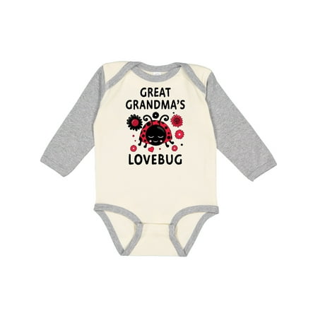 

Inktastic Valentine s Day Great Grandma s Lovebug Gift Baby Boy or Baby Girl Long Sleeve Bodysuit