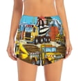 thumbnail image 2 of Goofa Different Construction Site Vehicles Printed Women 2 in 1 Running Shorts,Quick Dry Athletic Workout Shorts,High Waisted Athletic Shorts with Liner Pockets-Large, 2 of 9