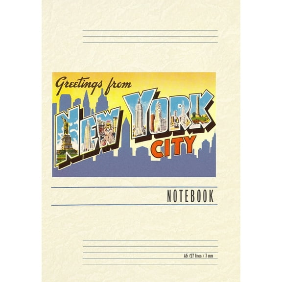 Vintage Lined Notebook Greetings from New York City, (Paperback)