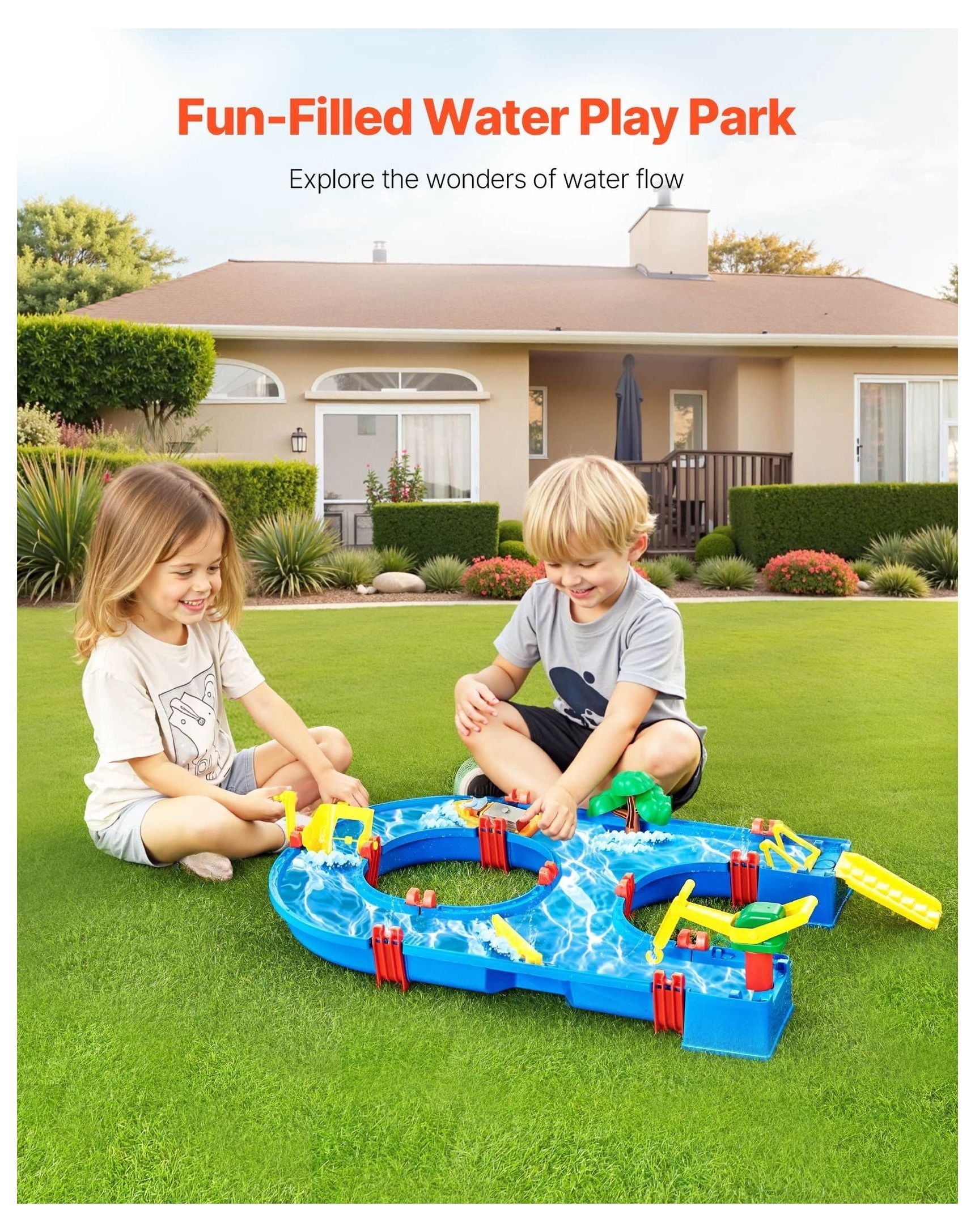 Water Table for s, Water Play Table with 39 Accessories, Outdoor Sensory Table Waterway for 3+ Year Olds Boys Girls, Summer Water Toys