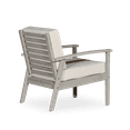 thumbnail image 5 of Accent Chair, Upholstered Armchair Deep Seat Eucalyptus Chair, Eucalyptus Wood Frame Reading Chair for Indoor Outdoor Patio Lawn & Garden, Driftwood Gray Finish+Cream Cushions, 5 of 5