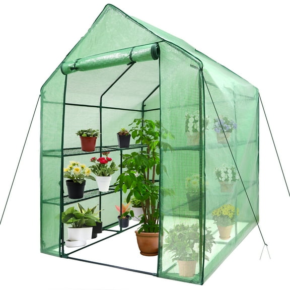 CRXX 8 Shelves 3 Tiers Greenhouse Walk In Green House Outdoor Plant Gardening Mini