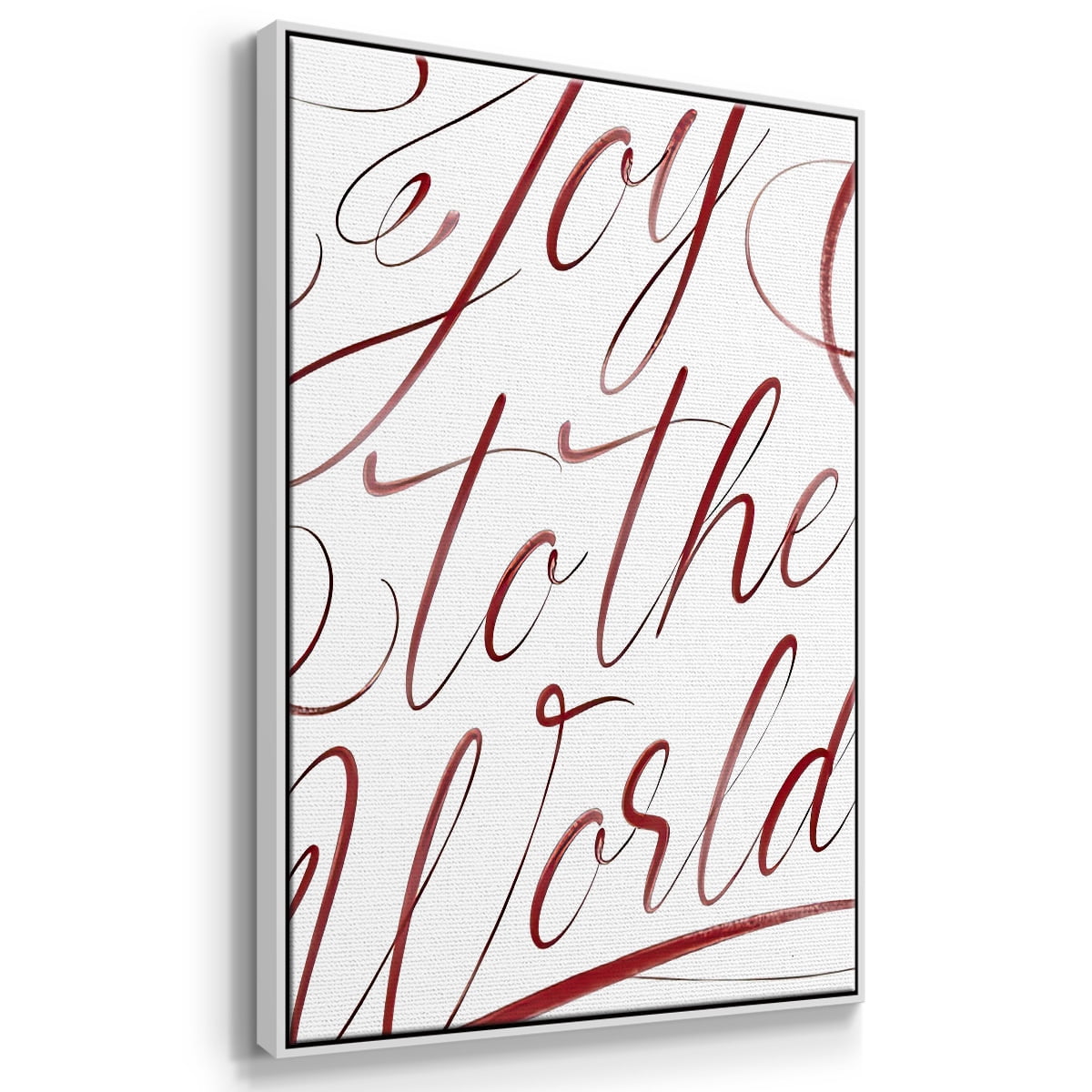 Joy To The World - Framed Gallery Wrapped Holiday Canvas - 17 x 25 - White Frame