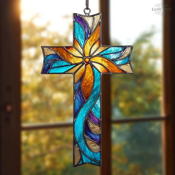 Era Gift Religious Cross Suncatcher, Cross Acrylic Suncatcher, Cross Suncatcher Gift, Suncatcher Cross, Christian Window Hanging, Gifts for Friend