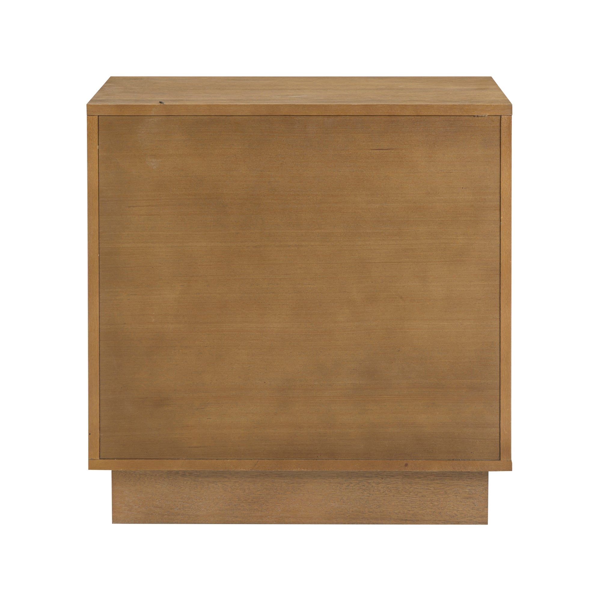 Nathan James Ashen Mid Century Modern Geometric Wood Nightstand, 2 Drawer Nightstand with Carved Accent and Solid Wood Frame, Light Brown