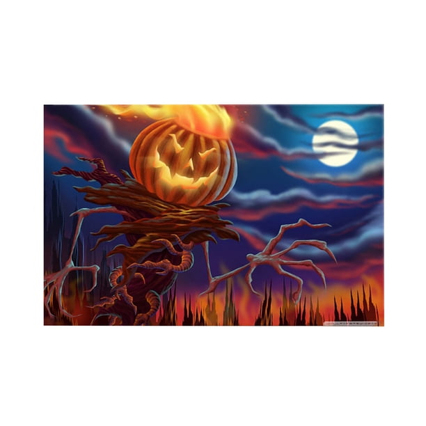 Decoraciones de la Puerta de Halloween Terrible Cráneo Impresión Alfombra de Piso, Alfombra de Entrada de la Puerta de Halloween Alfombra de Poliéster Antideslizante 40x60cm para la Decoración de la F