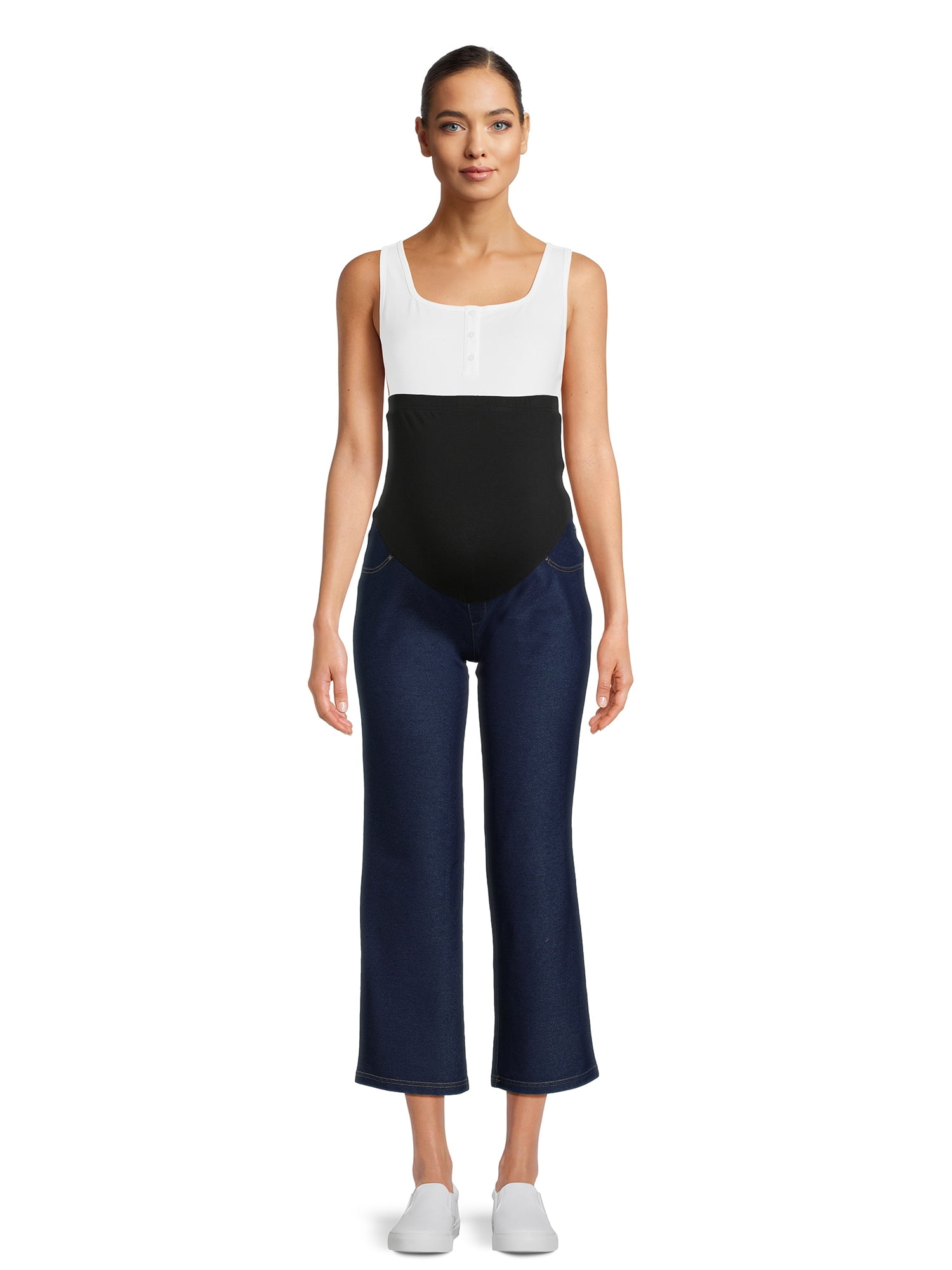 Time and Tru Maternity Essentials Straight Leg Jeggings, 27" Inseam, Sizes S-XXL