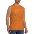 thumbnail image 2 of Balery Orange Glitter Men's Sleeveless Muscle Shirts Workout Tank Top, Moisture Wicking, Odor Protection-Large, 2 of 8