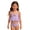 Purple, variant on Girls Period Swimwear 2 Piece Drawstring Girls Bathing Suit Comfortable Cute Printed Tankini Sets Ruched Cut Out Bikini Set Swimwear with Cover Up Skirt