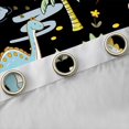 thumbnail image 4 of Feelyou Cute Volcano Dinosaur Black Out Curtains for Boys Girls, Tropical Palm Wildlife Curtains Pack of 2 (42x63 Each), Black Blue, 4 of 6