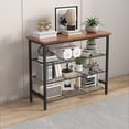 thumbnail image 2 of DEALTOPS Industrial Metal 4-Tier Shoe Rack, Shoe Storage Shelf Hold Around 12-Pair Shoes, Brown, 2 of 8