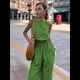 thumbnail image 5 of Conjuntos de 2 Piezas para Mujer: Chaleco de , Conjuntos Casuales Elegantes, Pantalones de Pierna con Abertura Alta. Verde M, 5 of 7