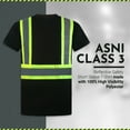 thumbnail image 2 of North 15 High-Visibility 4" Contrast fluorescent Reflective Safety Short Sleeve Black T-Shirt with Moisture Wicking Mesh-6690-2XL, 2 of 9