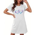 thumbnail image 5 of HomeGardon Women's Sleepwear Nightgowns for Women,Fashion Print Medium Length Dress Oversized Short Nightgown Fashion Chest Print Short Sleeve Nightdress,S-XXL, 5 of 5