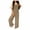 Khaki, variant on Women's Overalls Plus Size Summer New Women's Casual Solid Color Pocket Square Collar Loose Suspenders Jumpsuit Khaki S