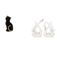 thumbnail image 1 of Elegante Figura Decorativa De Resina Con Forma De Pareja De Gatos Y Cisnes, Escultura De Animal, Adorno Coleccionable Para Sala De Estar, Dormitorio, Estantería, Armario, Entrada., 1 of 8