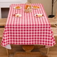 thumbnail image 5 of Heavy Duty Vinyl Tablecloth with Flannel Backing Waterproof Oil-Proof Plastic Table Cloth Stain-Resistant Wipeable Rectangle or Square Table Cover for Indoor and Outdoor (Red Checkered, 54x54 Inch), 5 of 10