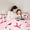 thumbnail image 5 of Erosebridal Red Ribbon Bowknot 7-Piece Twin Bedding Sets,Cartoon Cute Cherries Bedding Comforter Set For Kids Girls,Pink Reversible, 5 of 7