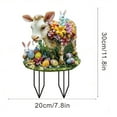 thumbnail image 3 of YWIYIUD 1PCS Vintage Easter BunnyEgg Garden Stake 2D AcrylicBunny Decorative Garden Stakes Easter Decorations Welcome Signs Rabbits Happy Easter Spring Decor for Outdoor Festival Home Party Supplies, 3 of 7