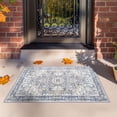thumbnail image 4 of Lochas Vintage Accent Rugs Distressed Print Area Rug Low Pile Carpet for Living Room Bedroom Home Decor,Blue,2'x3', 4 of 6