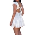 thumbnail image 4 of Coduop Women Cap Sleeve Cami Dress,Square Neck Cut Out Backless Skater Short Mini Dresses, 4 of 5