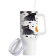 thumbnail image 2 of SKYSONIC 40oz Tumbler with Handle and Straw Lid Double Stainless Steel Vacuum Insulated Travel Mug for Hot Cold Water,Black Cats, 2 of 7