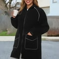 thumbnail image 2 of Breezora Manteau Long à Capuchon Résistant à l'Eau pour Femmes avec Détails Réfléchissants, devant à Boutons, Vêtement d'Extérieur de Protection contre la Pluie, Taille TTTG, Noir, 2 of 9