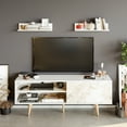 thumbnail image 2 of Pi 63" Modern Wood TV Stand for 72" TVs, White Veneer, 2 of 5